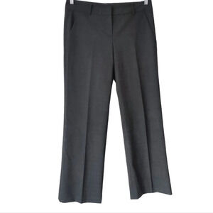 THEORY Eden Gray Wide Leg Wool-Spandex Wide Leg Stretch Pants 8